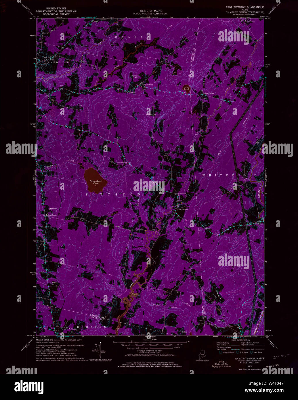 Maine USGS Historical Map East Pittston 806673 1970 24000 Inversion