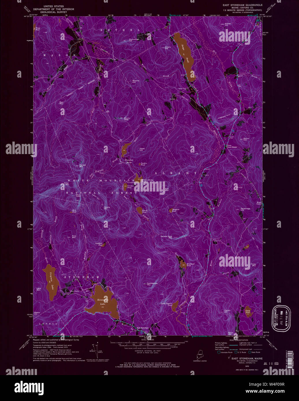 Maine USGS Historical Map East Stoneham 806679 1970 24000 Inversion Restoration Stock Photo Alamy