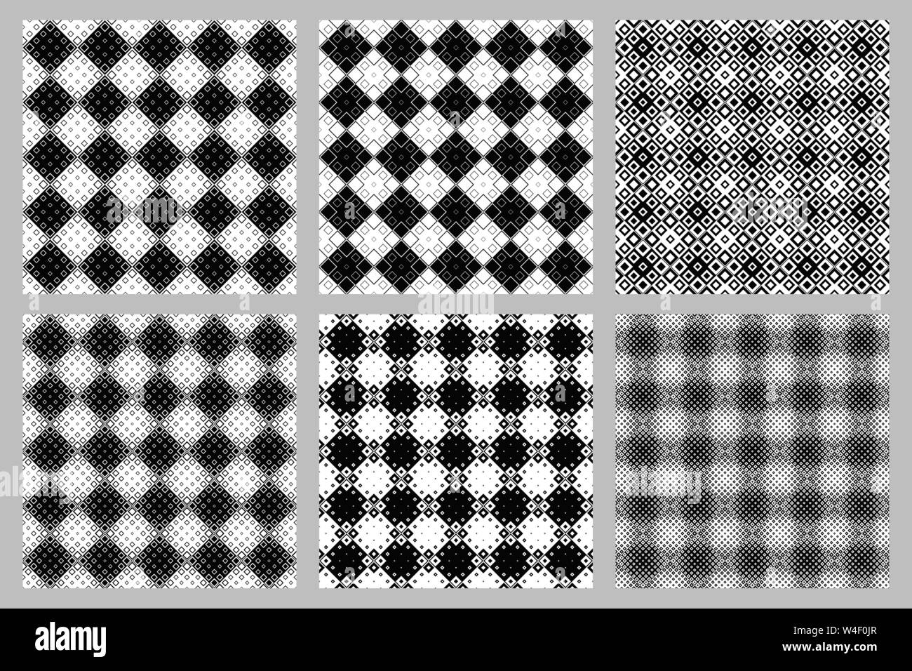 Seamless square pattern background set - abstract vector design from ...