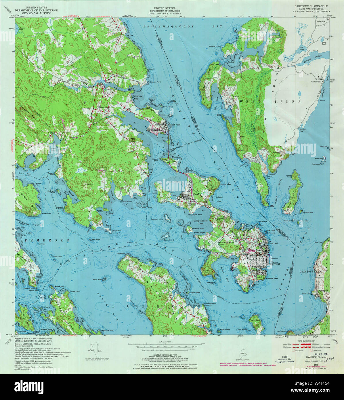 Maine USGS Historical Map Eastport 806676 1949 24000 Restoration Stock