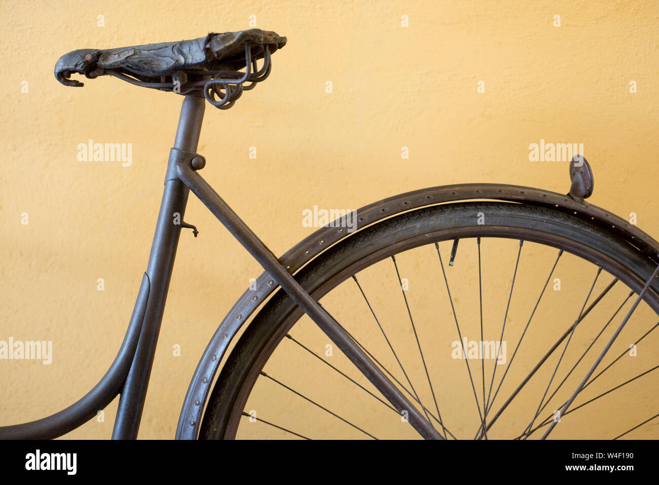 Antique bicycle one pedal hi-res stock photography and