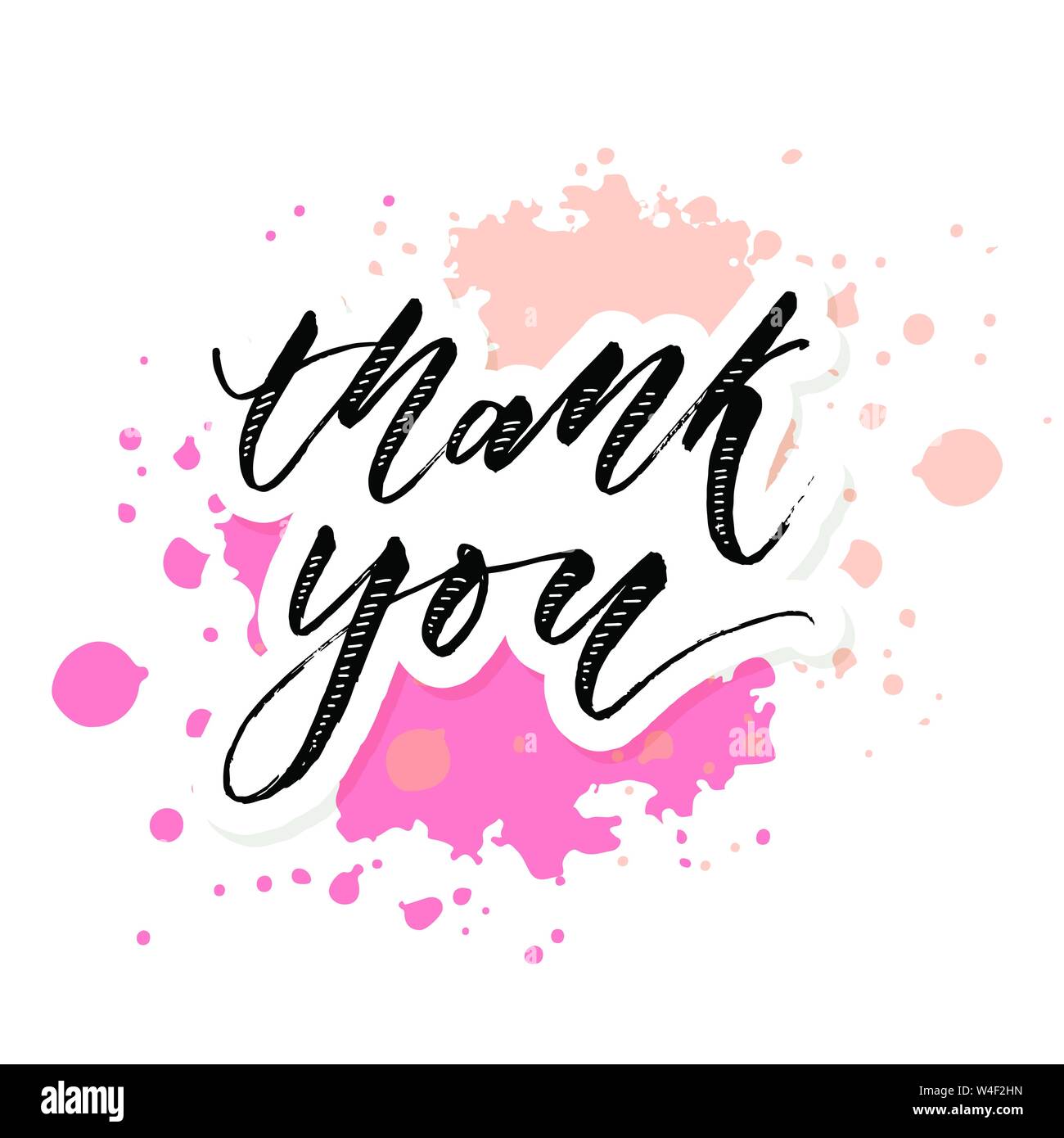 Thank you Watercolor Lettering Calligraphy Vector Illustration Stock ...