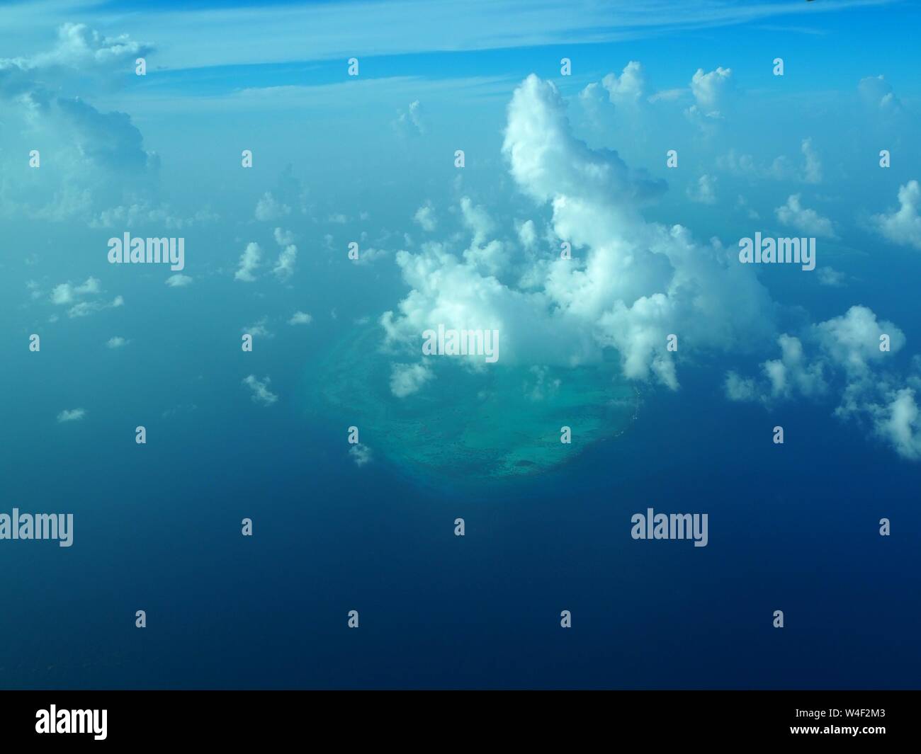 Deep blue sea or ocean. Tropical waters in the carabbean. Stock Photo