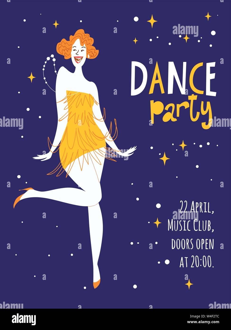 Dance party design for invitation or poster Stock Vector