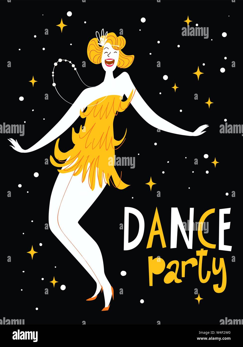 Dance party design for invitation or poster Stock Vector