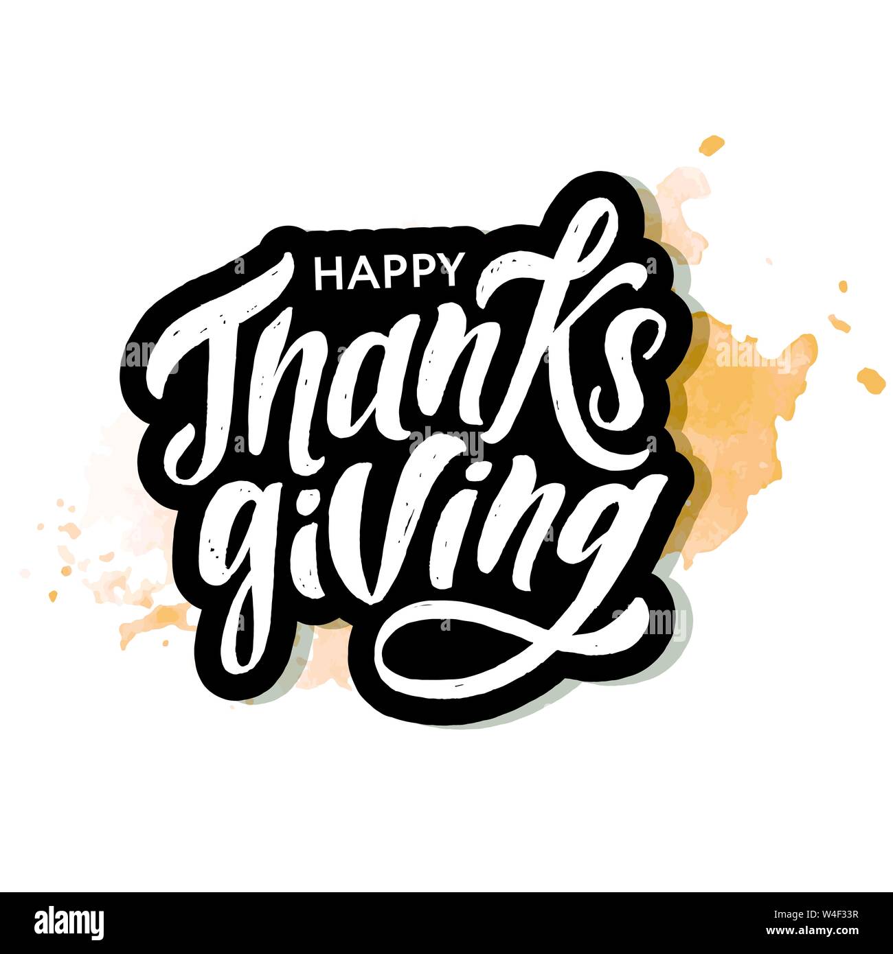 Happy Thanksgiving lettering Calligraphy Brush Text Holiday Vector ...