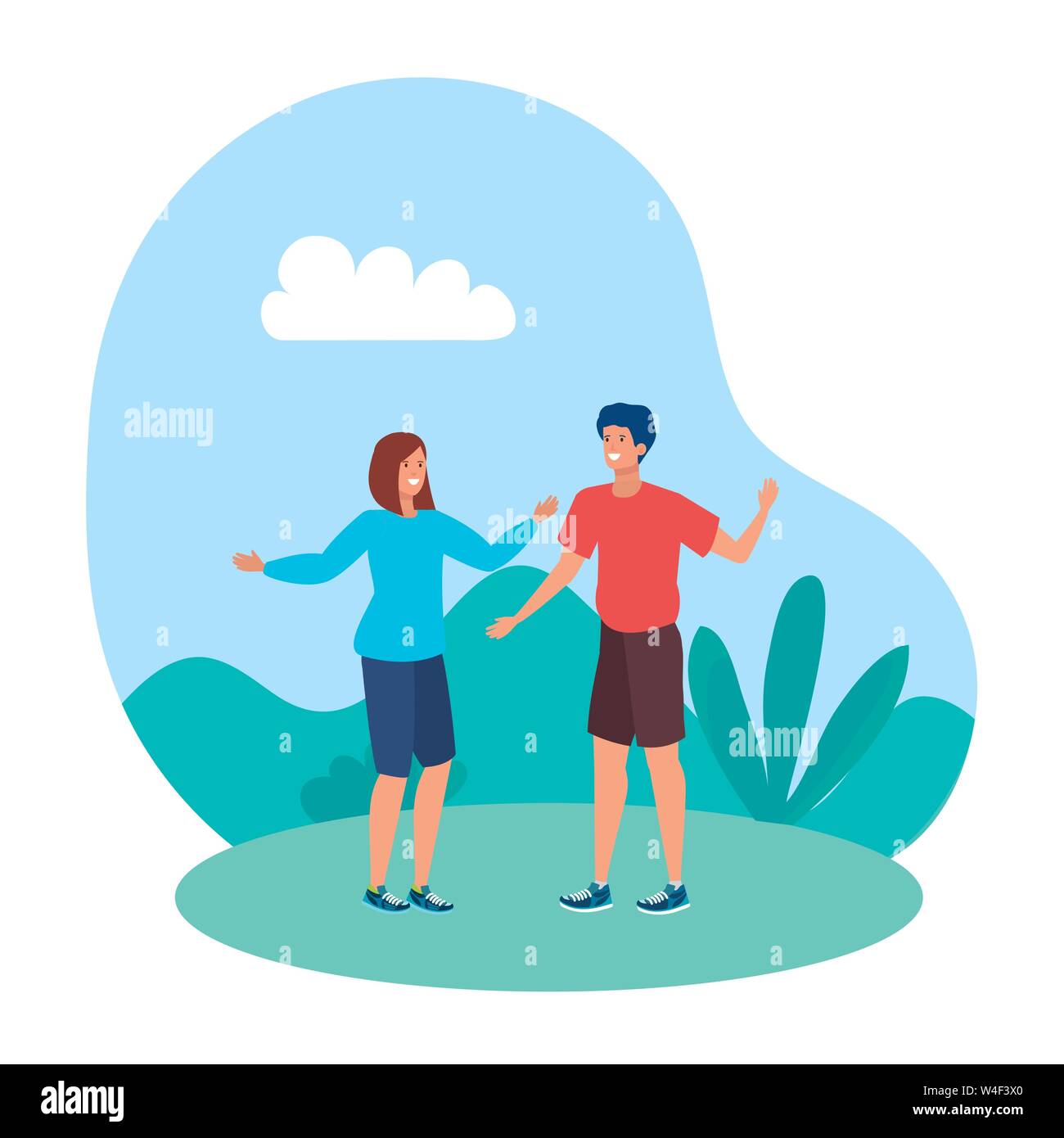 young lovers couple in the landscape Stock Vector Image & Art - Alamy