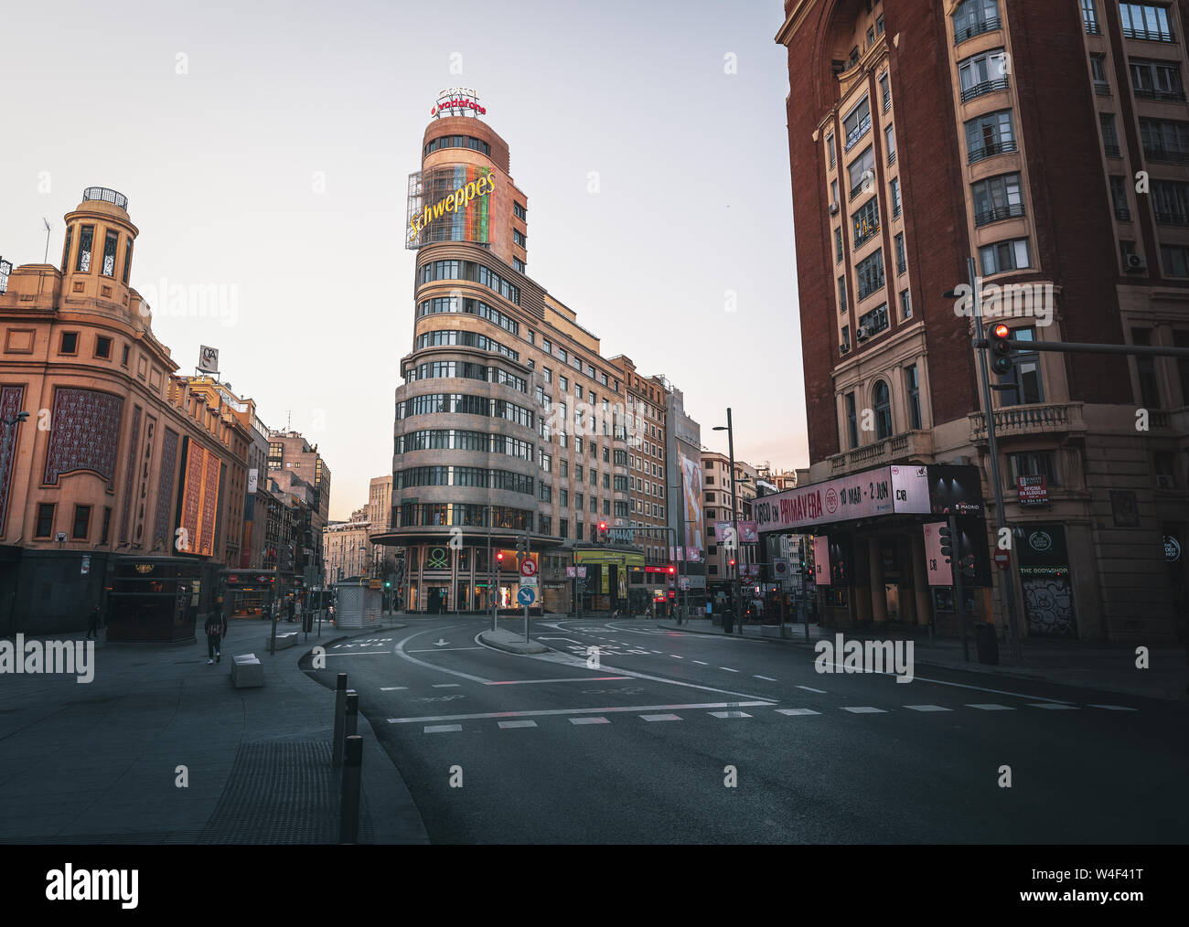 Gran Via Street - Madrid, Spain Stock Photo