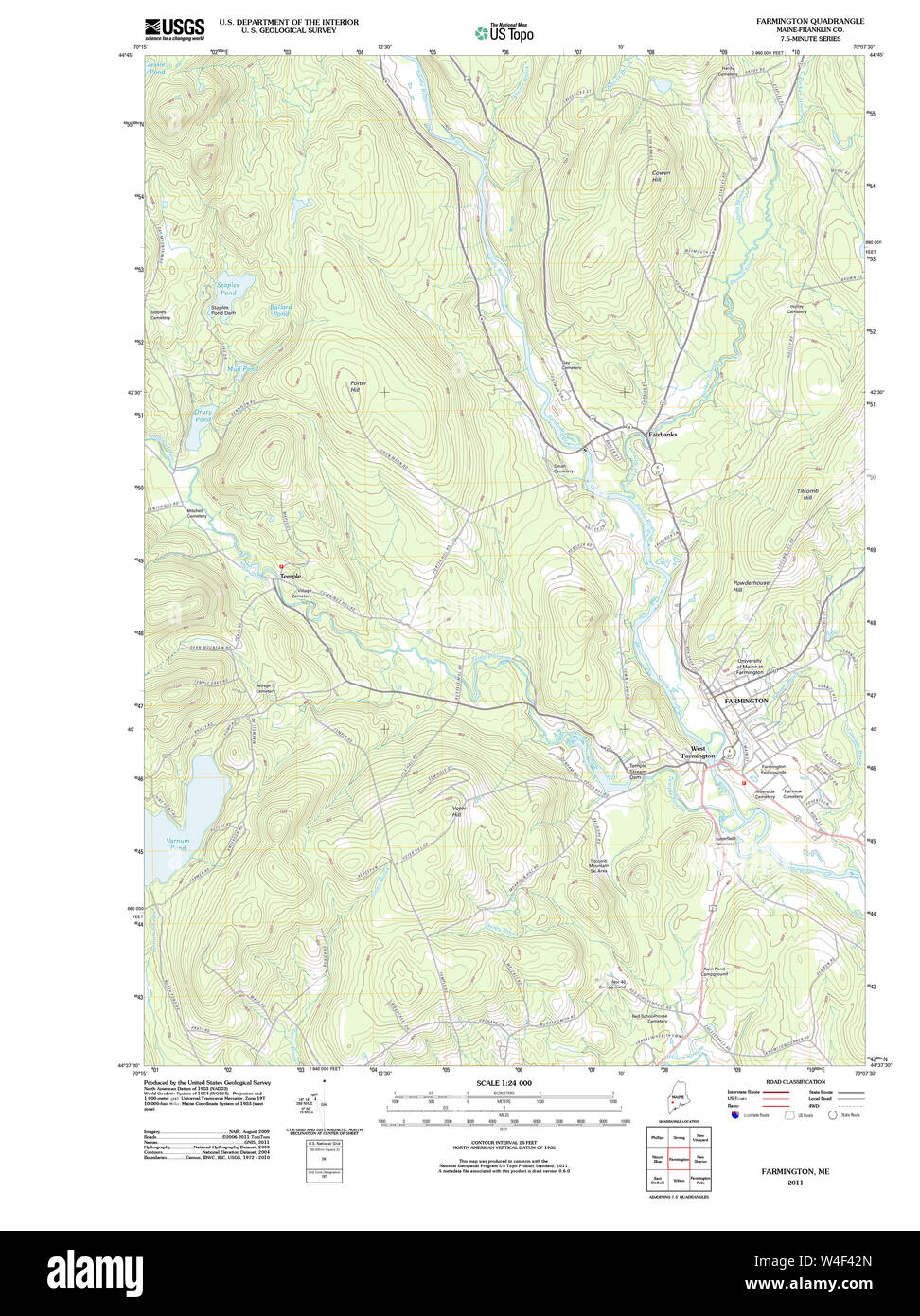 Maine USGS Historical Map Farmington 20110829 TM Restoration Stock