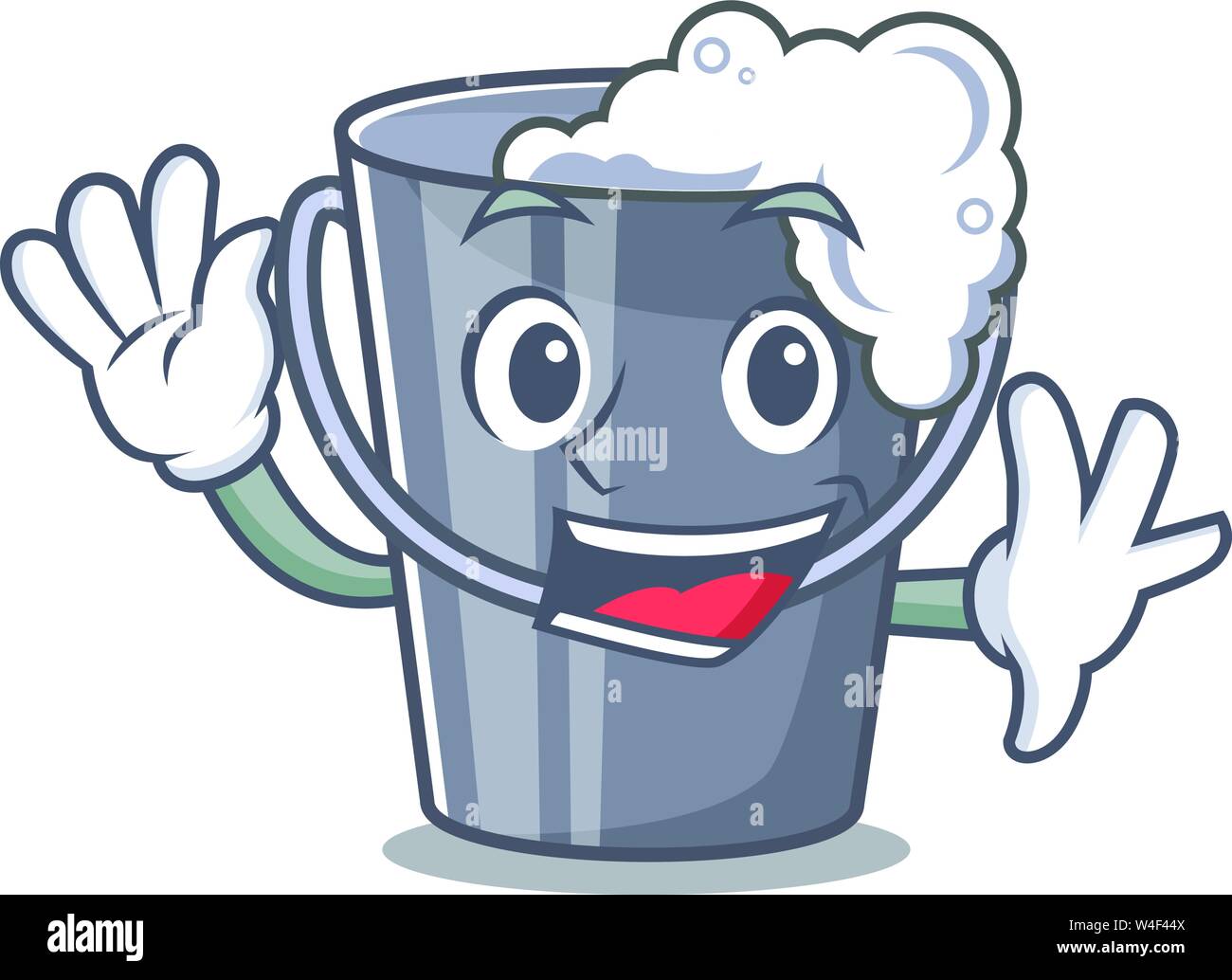 Waving soapy water in a cartoon bucket vector illustration Stock Vector  Image & Art - Alamy
