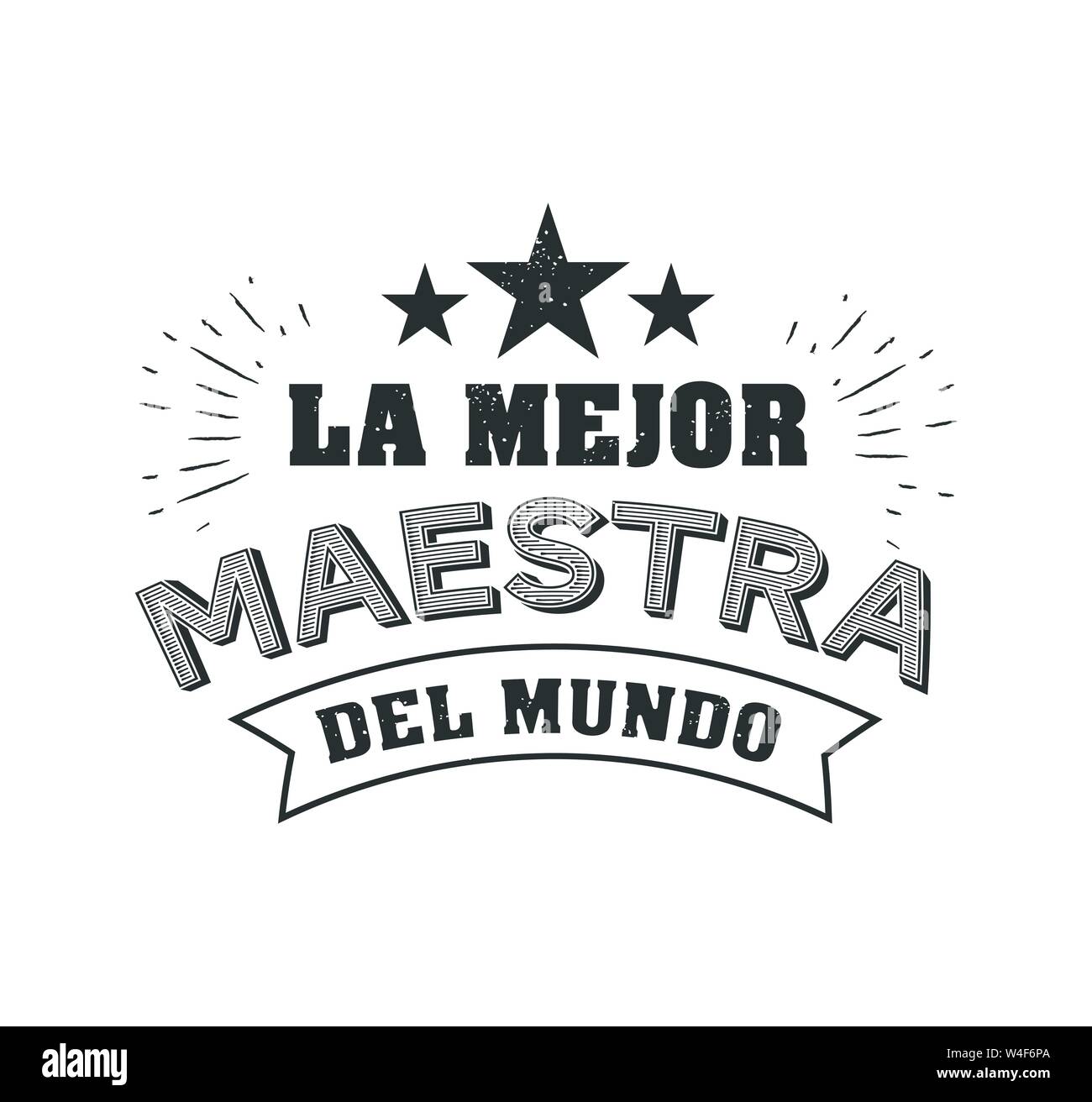 World best teacher phrase in spanish vector typography Stock Vector