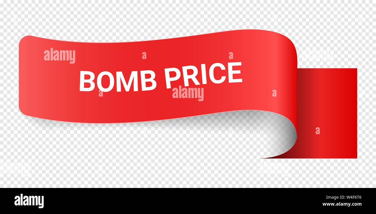 Red Vector Illustration Sign Bomb Price. Illustrations For Promotion ...