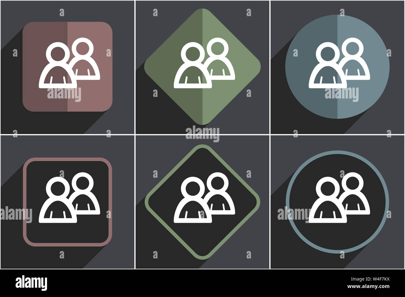 Blog flat vector icons set Stock Vector