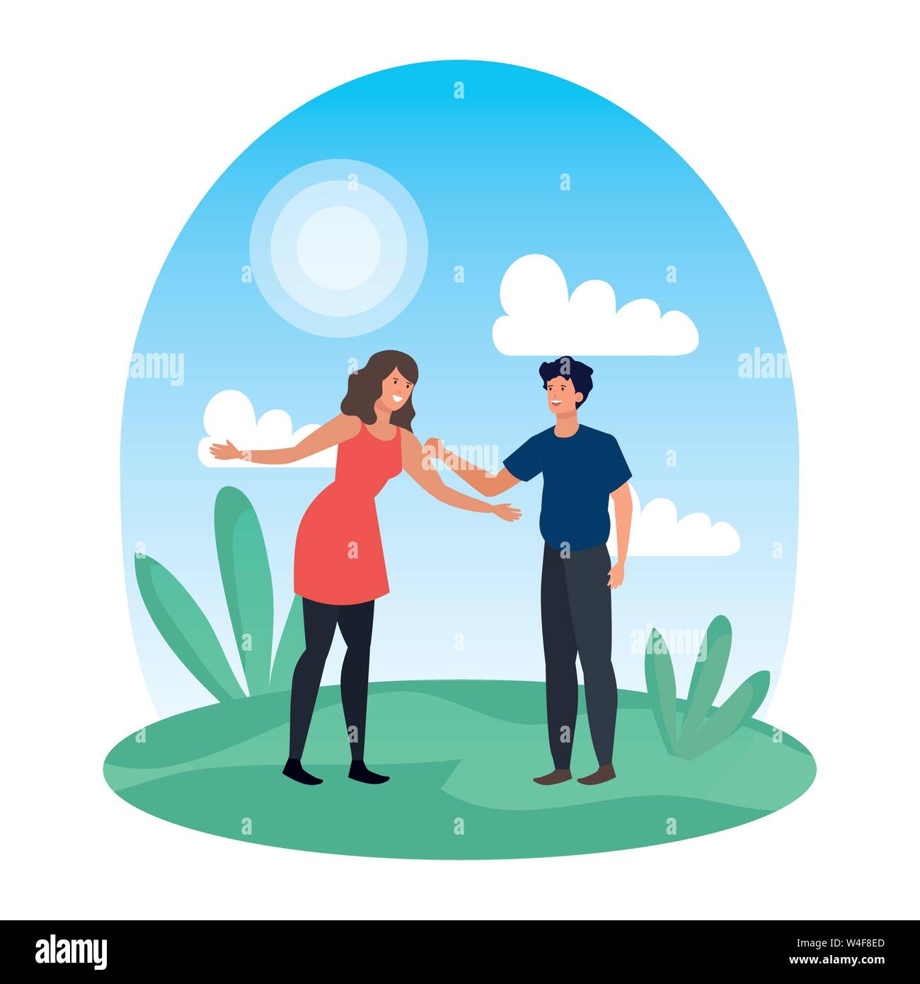 young lovers couple in the landscape Stock Vector Image & Art - Alamy