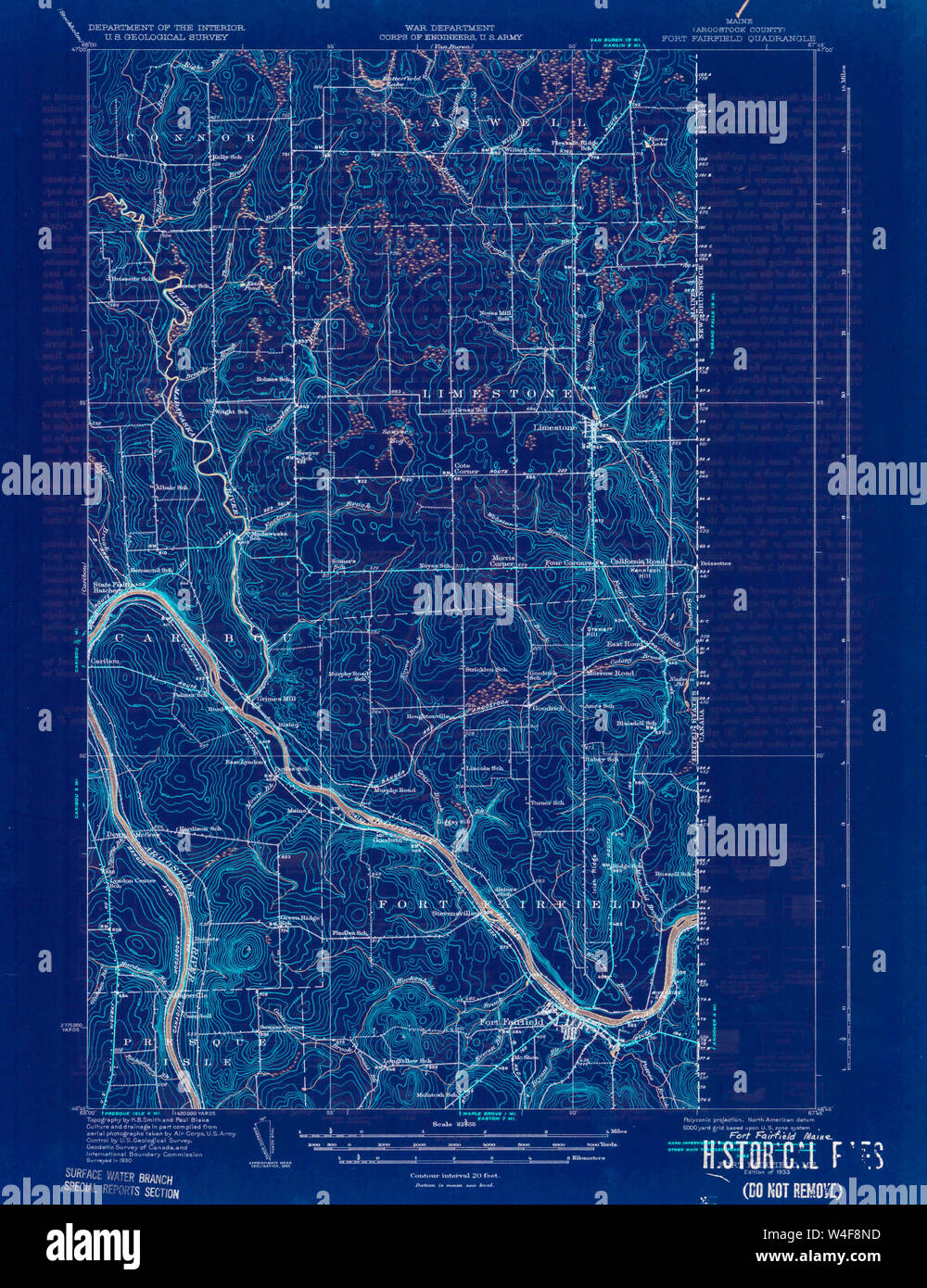 Maine USGS Historical Map Fort Fairfield 807491 1933 62500 Inversion
