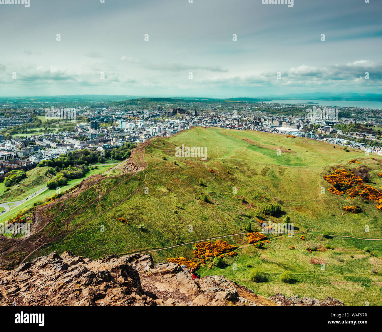 landscape of Arthurs Seat at edinburgh, scotland, uk Stock Photo