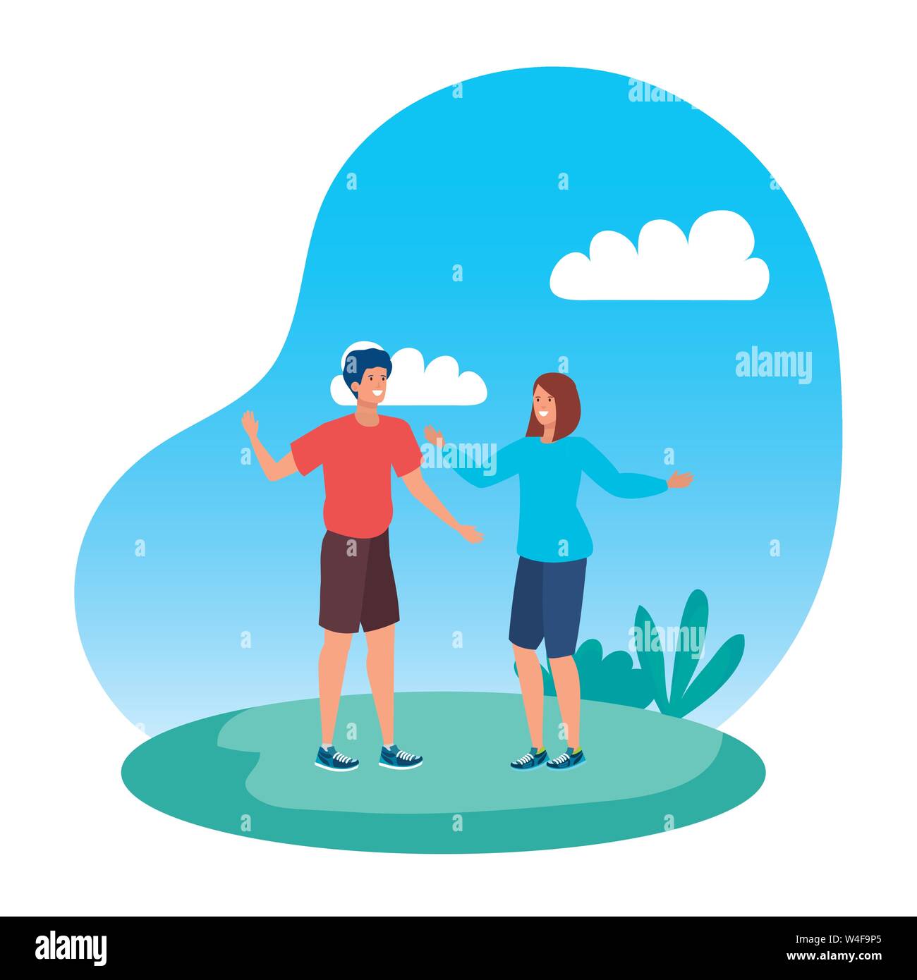 young lovers couple in the landscape Stock Vector Image & Art - Alamy