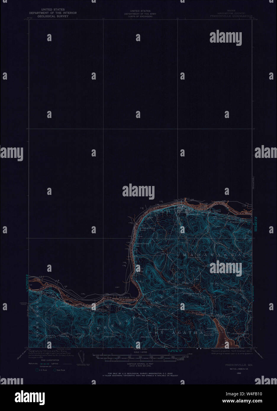 Maine USGS Historical Map Frenchville 306575 1932 62500 Inversion