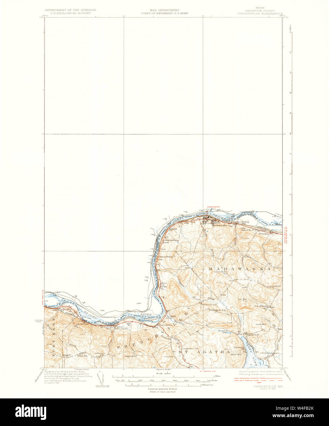 Maine USGS Historical Map Frenchville 460416 1935 62500 Restoration