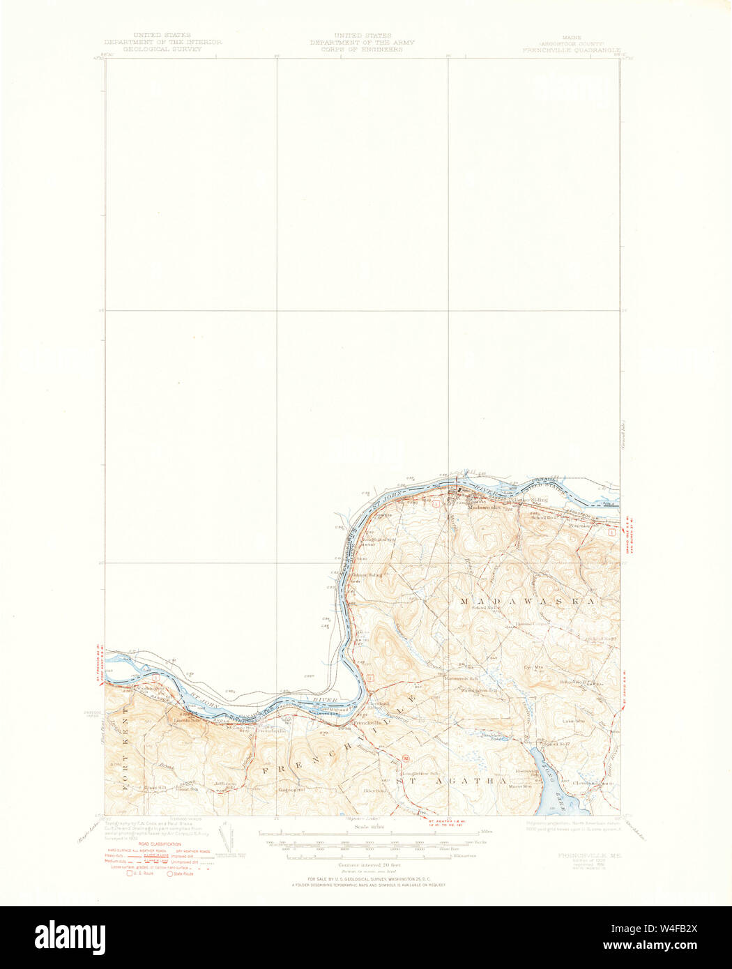 Maine USGS Historical Map Frenchville 460418 1935 62500 Restoration