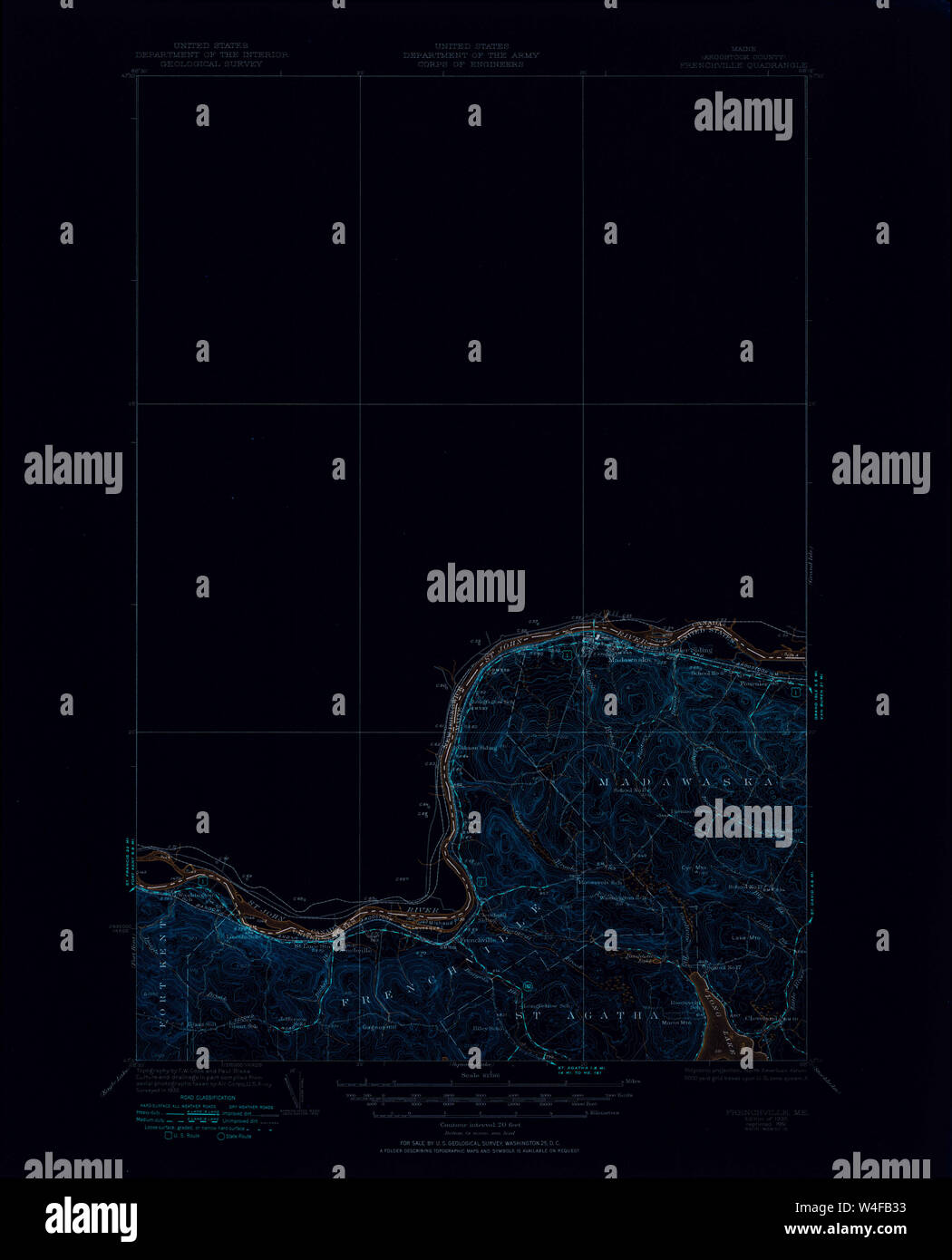 Maine USGS Historical Map Frenchville 460418 1935 62500 Inversion