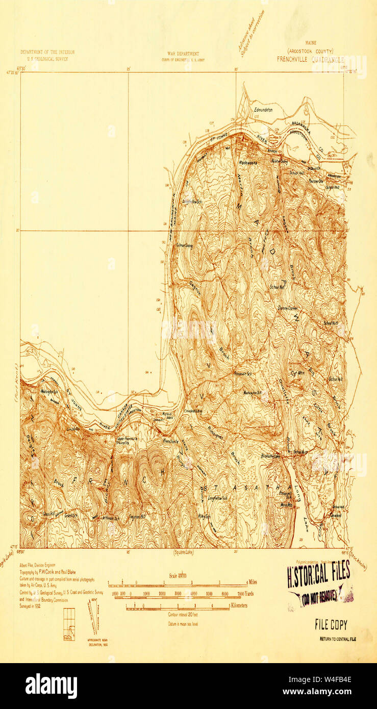 Maine USGS Historical Map Frenchville 807502 1932 48000 Restoration