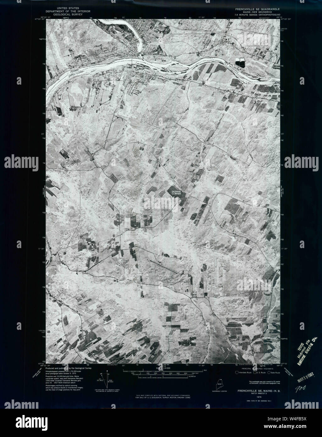 Maine USGS Historical Map Frenchville SE 806710 1975 24000 Inversion