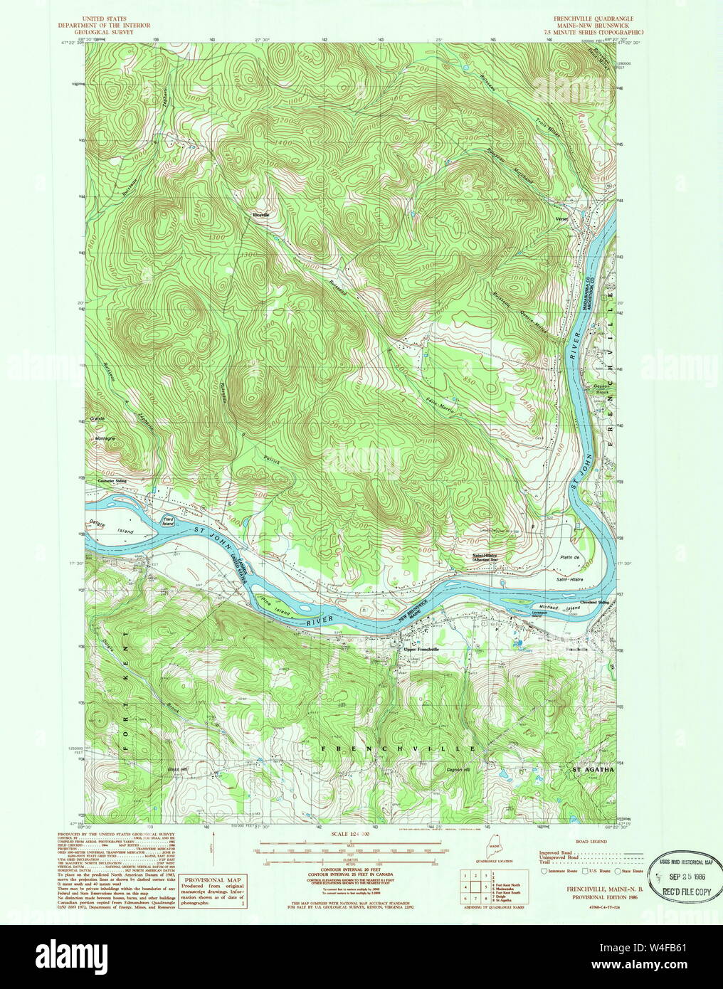 Maine USGS Historical Map Frenchville 807930 1986 24000 Restoration