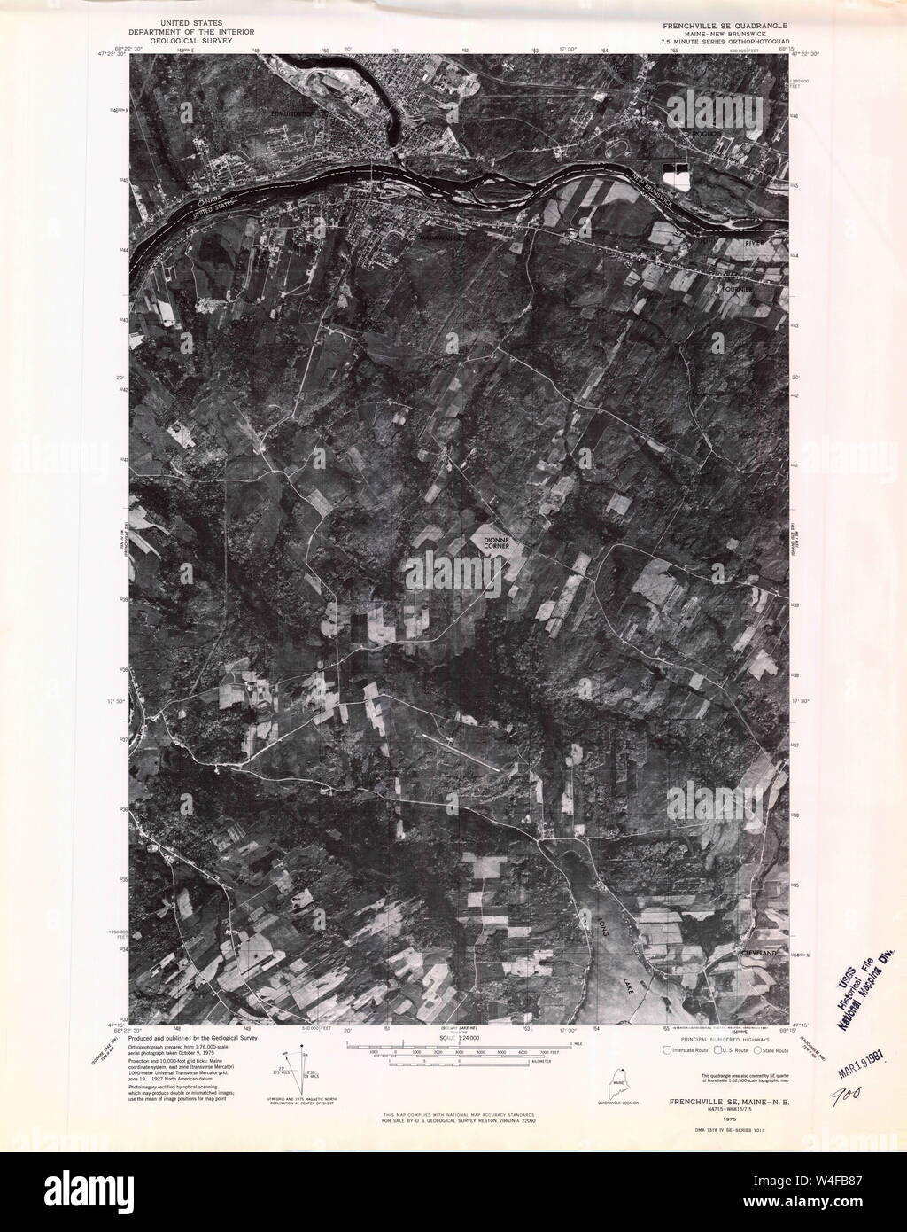Maine USGS Historical Map Frenchville SE 806710 1975 24000 Restoration