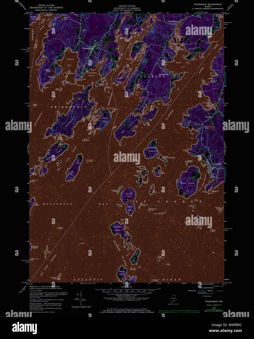 Friendship maine map hires stock photography and images Alamy