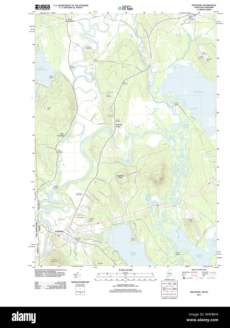 Maine USGS Historical Map Fryeburg 20110829 TM Restoration Stock Photo