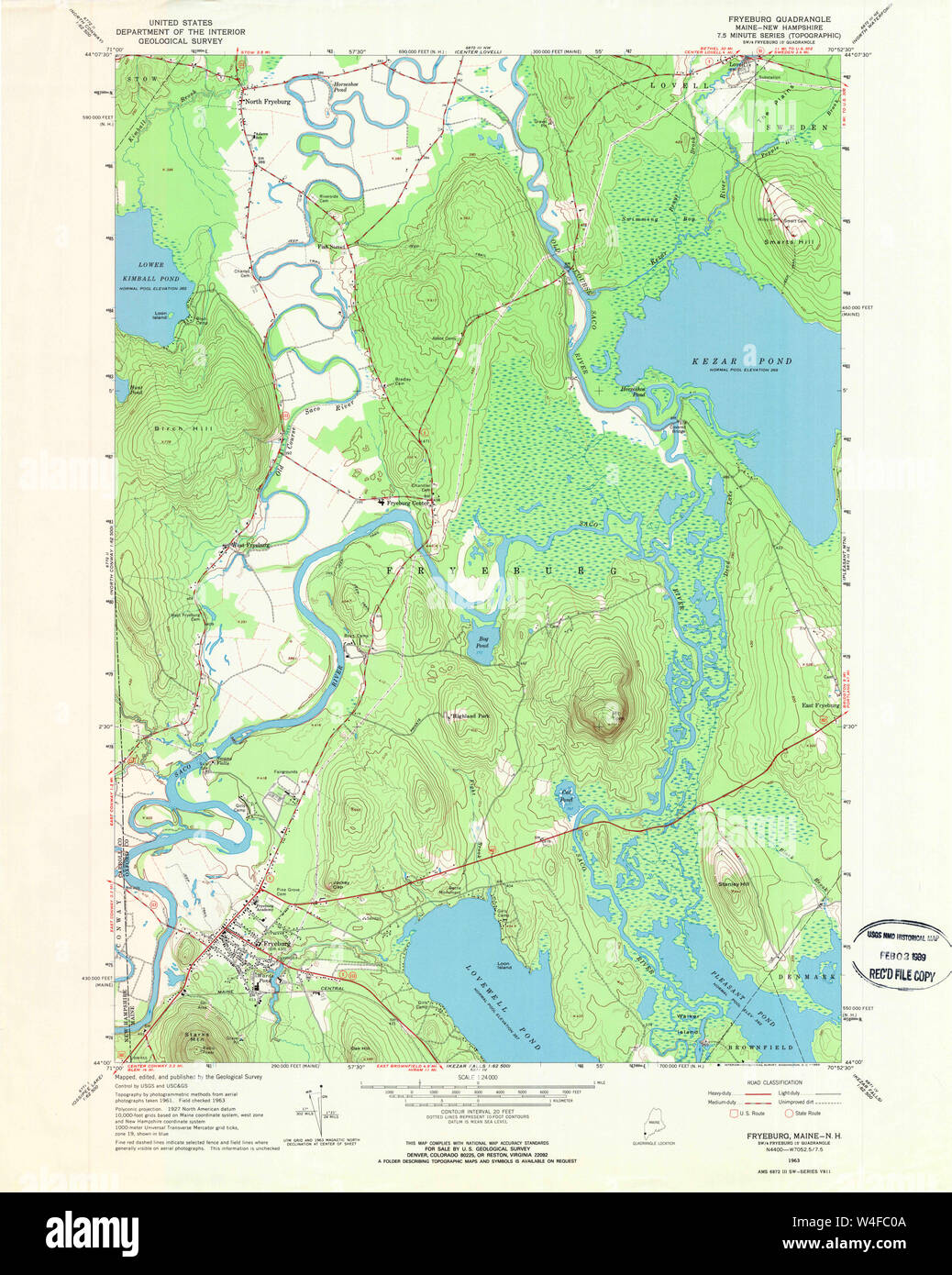 Maine USGS Historical Map Fryeburg 806715 1963 24000 Restoration Stock