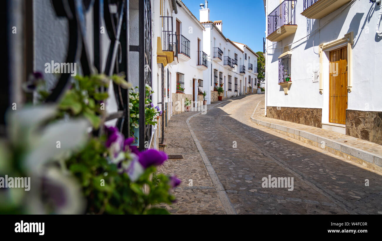 Street of Zahara the la Sierra with its white houses - Zahara de la ...