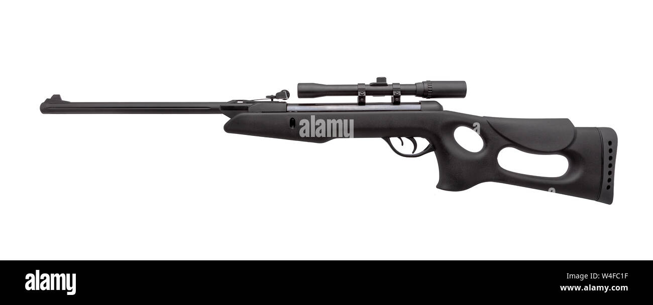 Air rifle with a telescopic sight isolate on a white background ...