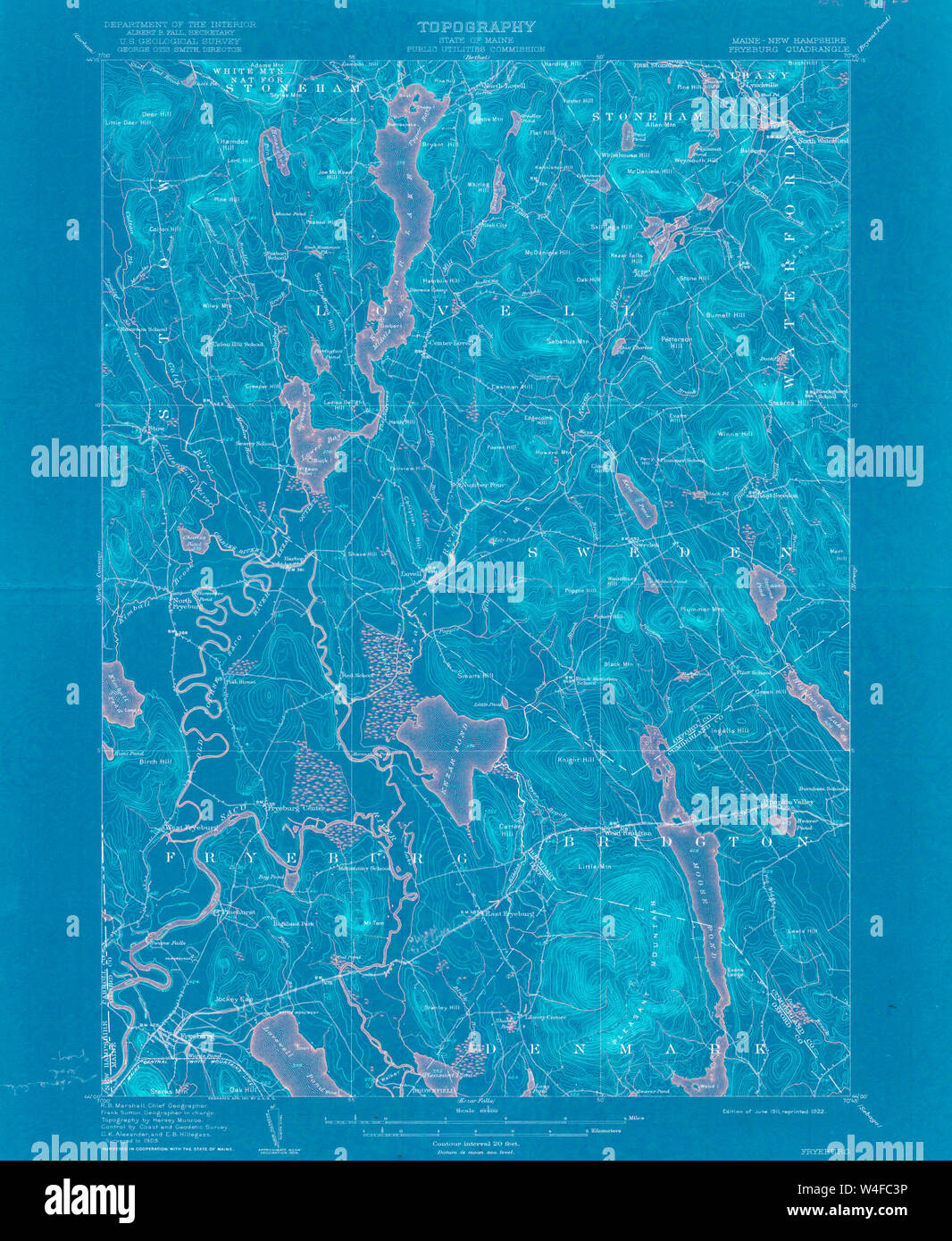 Maine USGS Historical Map Fryeburg 807504 1911 62500 Inversion