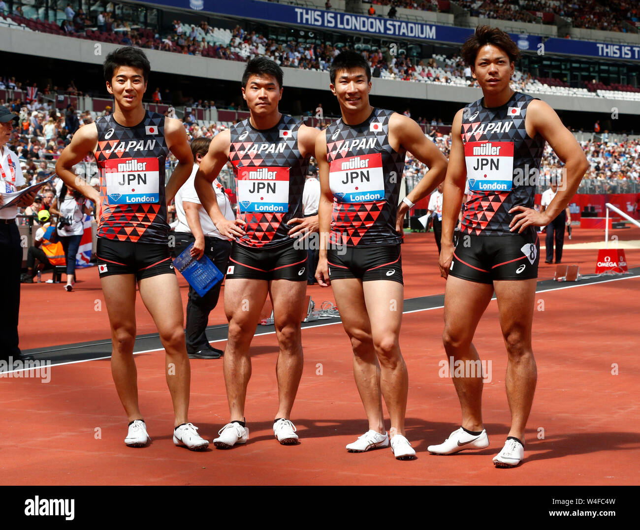LONDON, ENGLAND. JULY 21: Japan Men's Relay Men Team during Day Two of IAAF Diamond League the Muller Anniversary Games at London Stadium on July 20, Stock Photo