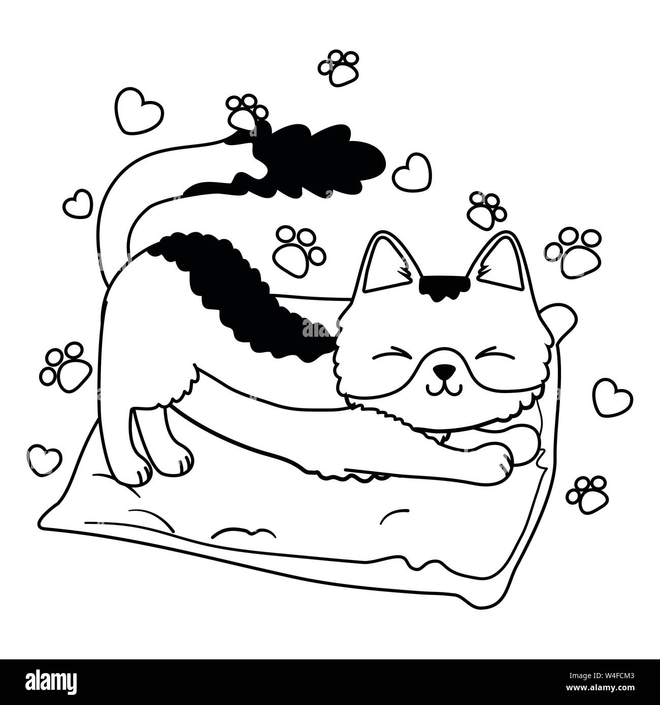 Premium Vector  Cute cat sleeping with love shape cartoon vector icon  illustration animal nature icon isolated