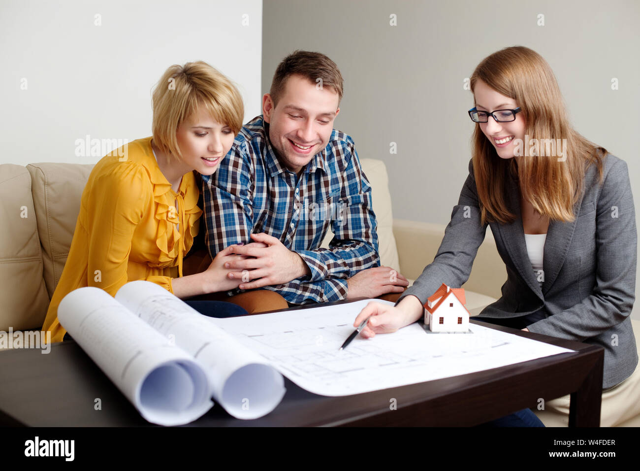 Consultant explaining home project. Stock Photo