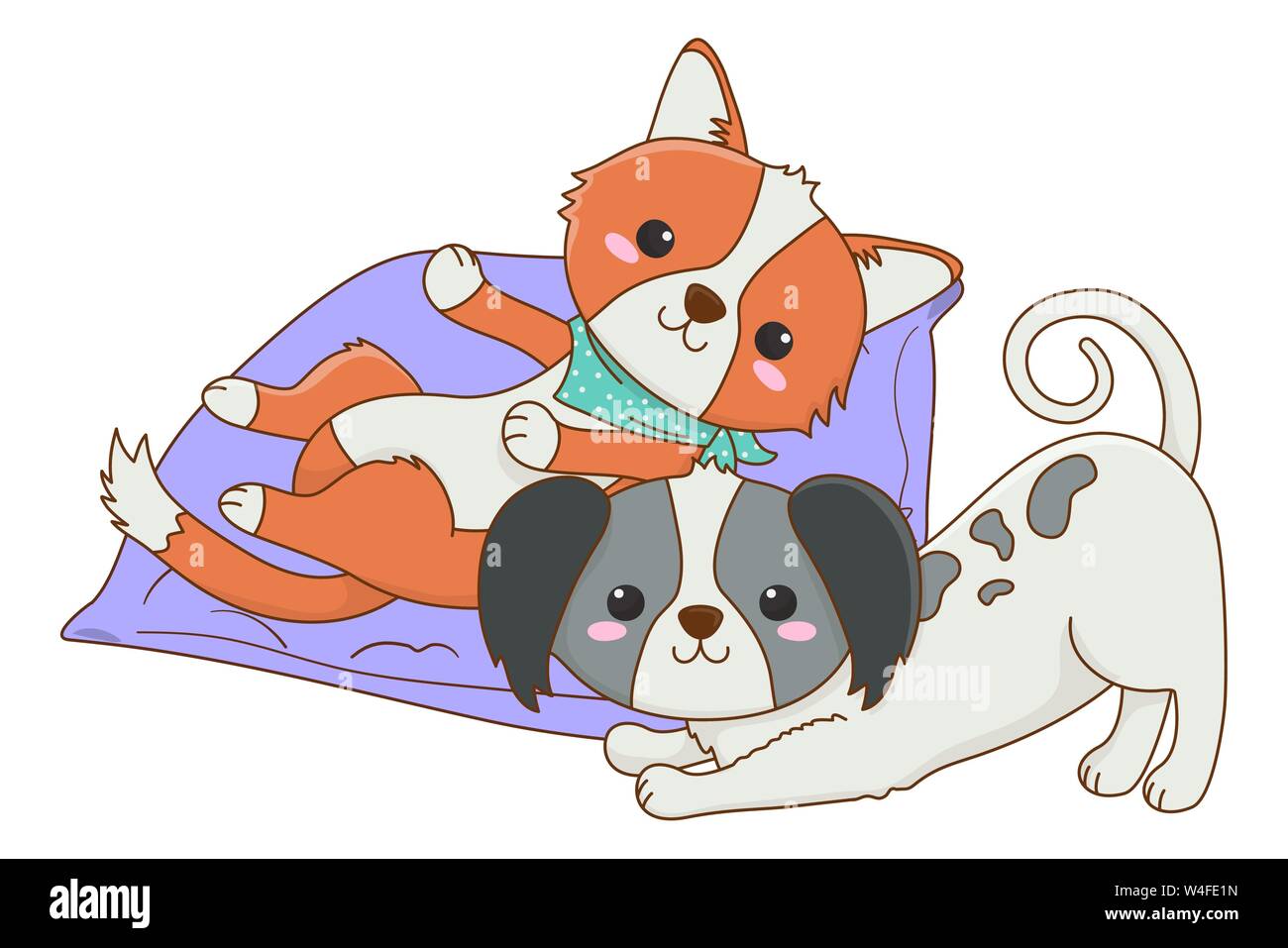 Cat and dog cartoon design, Mascot pet animal domestic cute life nature ...