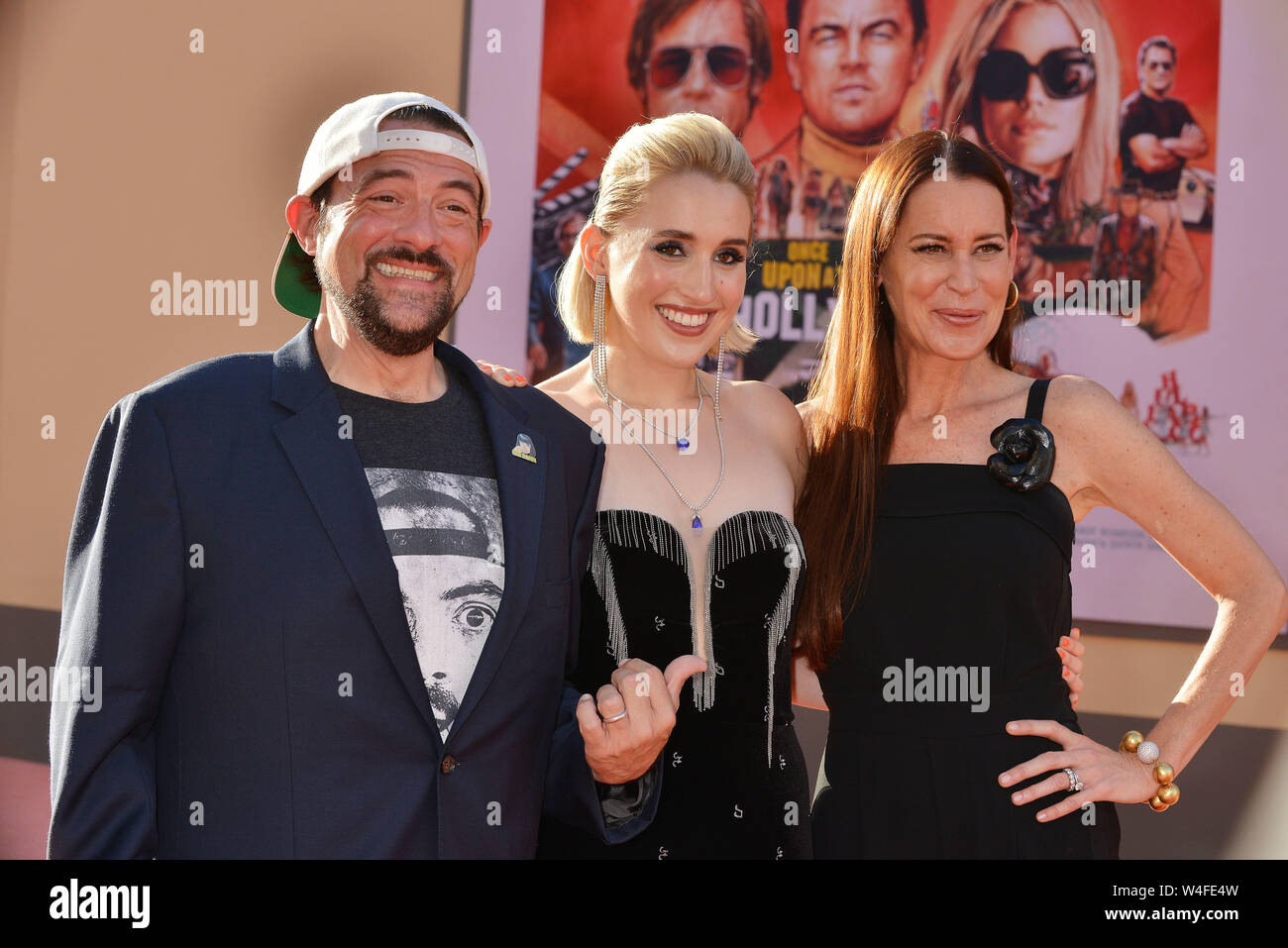 Los Angeles, USA. 22nd July, 2019. Kevin Smith, Jennifer Schwalbach Smith arrives at the Sony Pictures' 'Once Upon A Time.In Hollywood premiere at the TCL Chinese Theatre in Los Angeles on July 22, 2019 in Hollywood, California Credit: Tsuni/USA/Alamy Live News Stock Photo