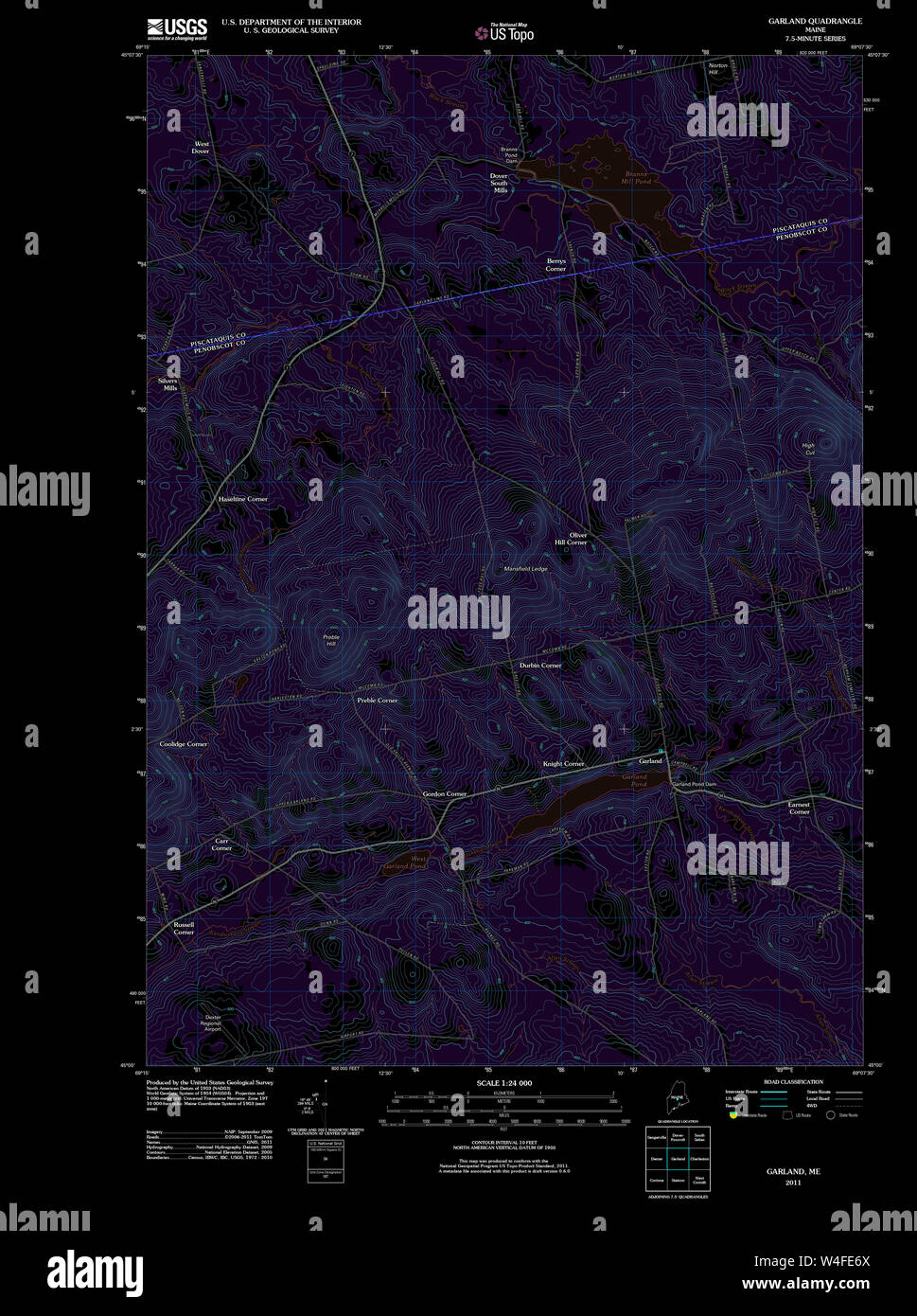 Maine USGS Historical Map Garland 20110831 TM Inversion Restoration