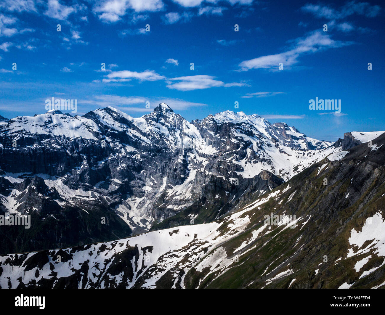 Views from the summit of the Schilthorn in Switzerland Stock Photo