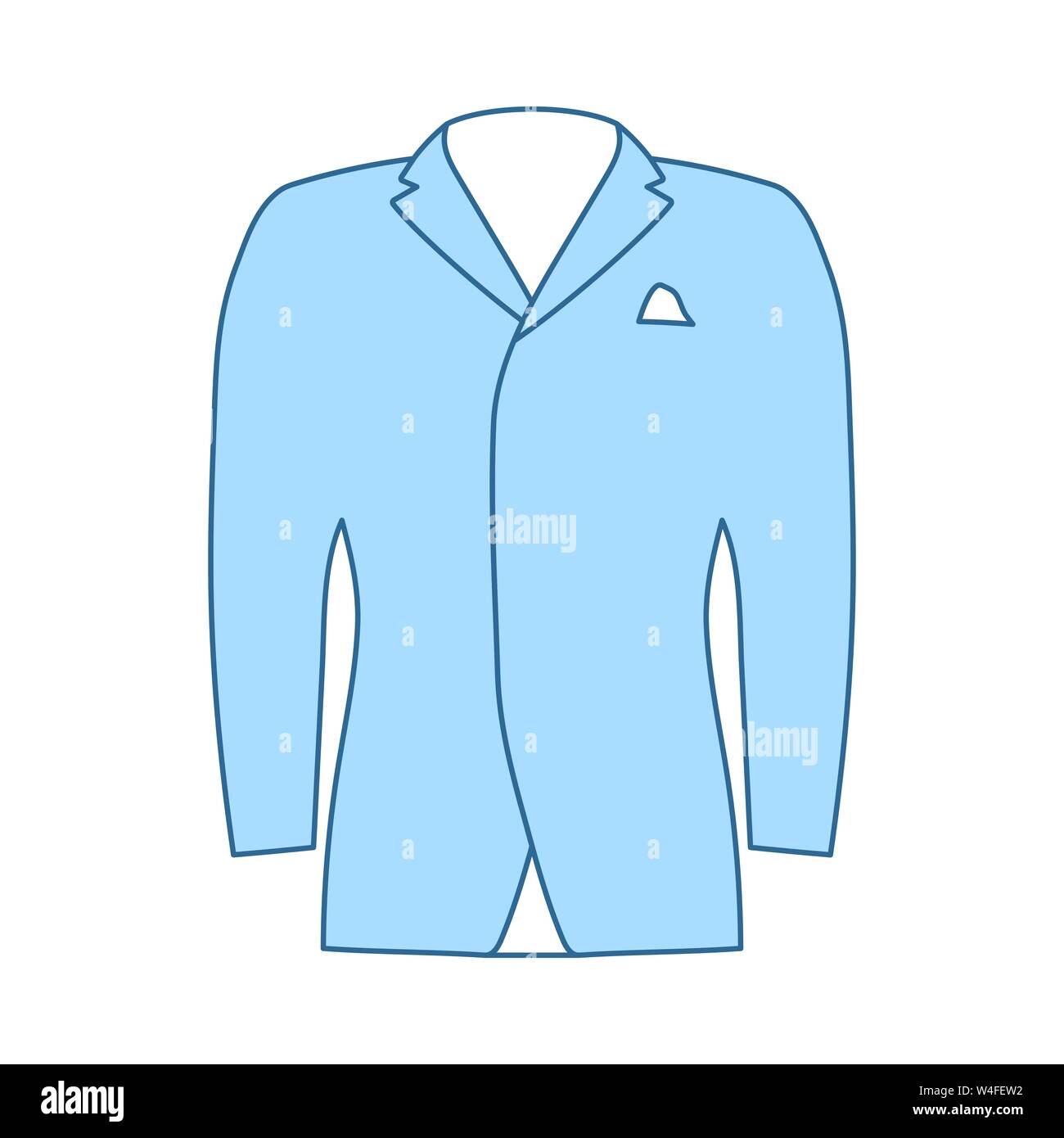 Mail Suit Icon. Thin Line With Blue Fill Design. Vector Illustration. Stock Vector