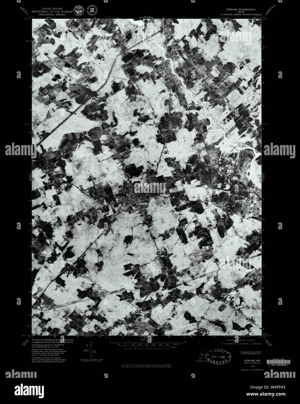 Maine USGS Historical Map Gorham 460437 1975 24000 Inversion