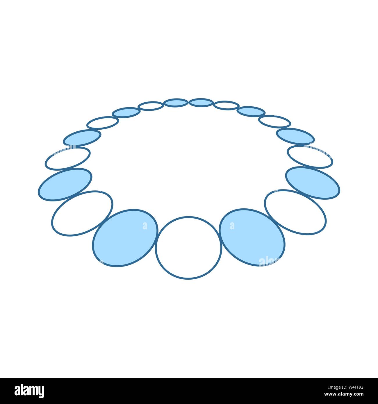 Beads Icon. Thin Line With Blue Fill Design. Vector Illustration. Stock Vector