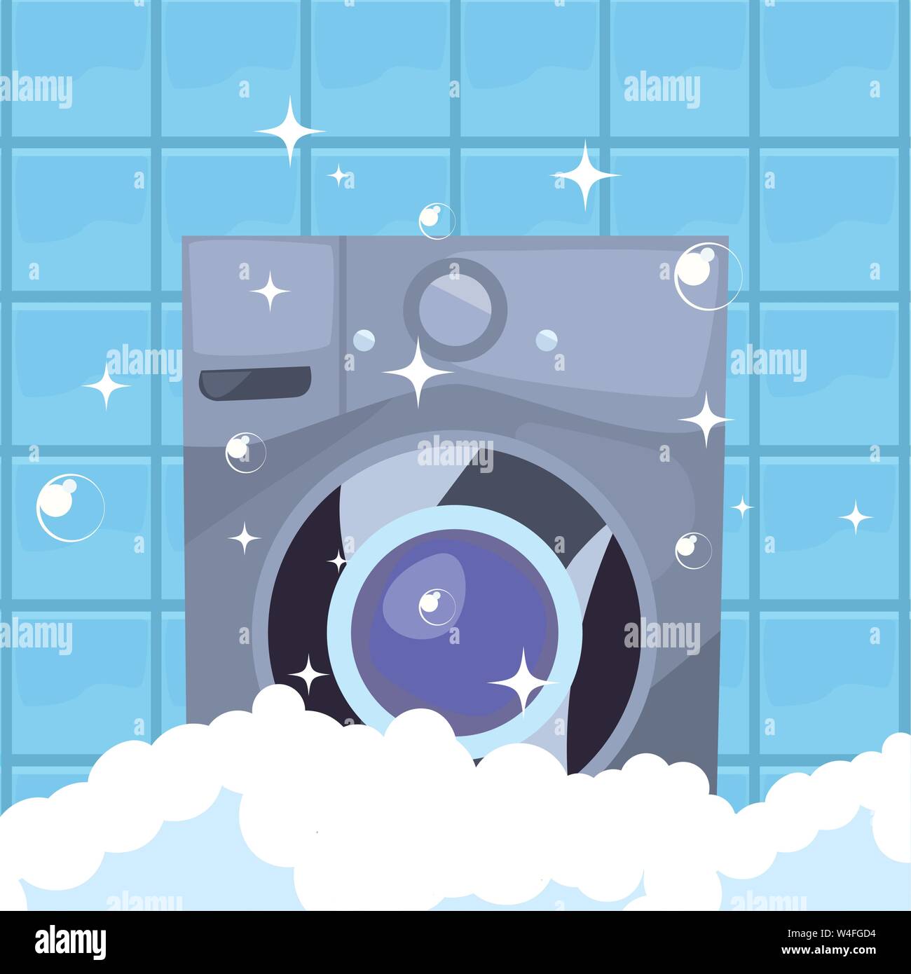 washing machine bubbles cleaning products and supplies vector
