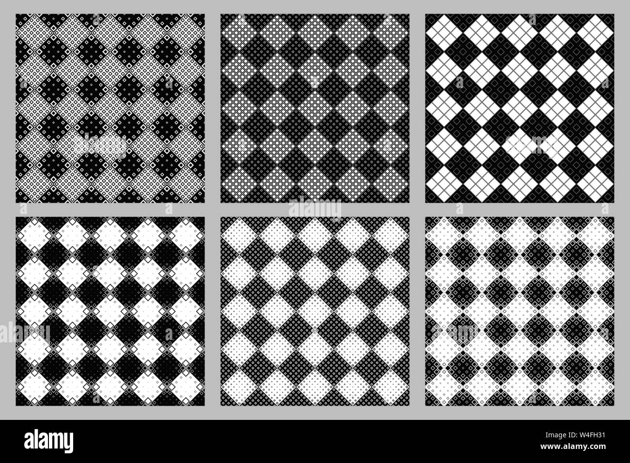 Geometrical square pattern background design set - abstract vector ...