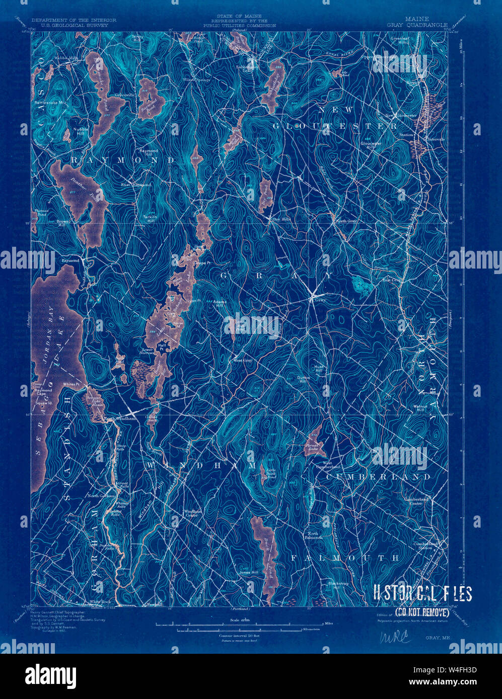 Gray Me Map Maine USGS Historical Map Gray 807514 1898 62500 Inversion Restoration ...