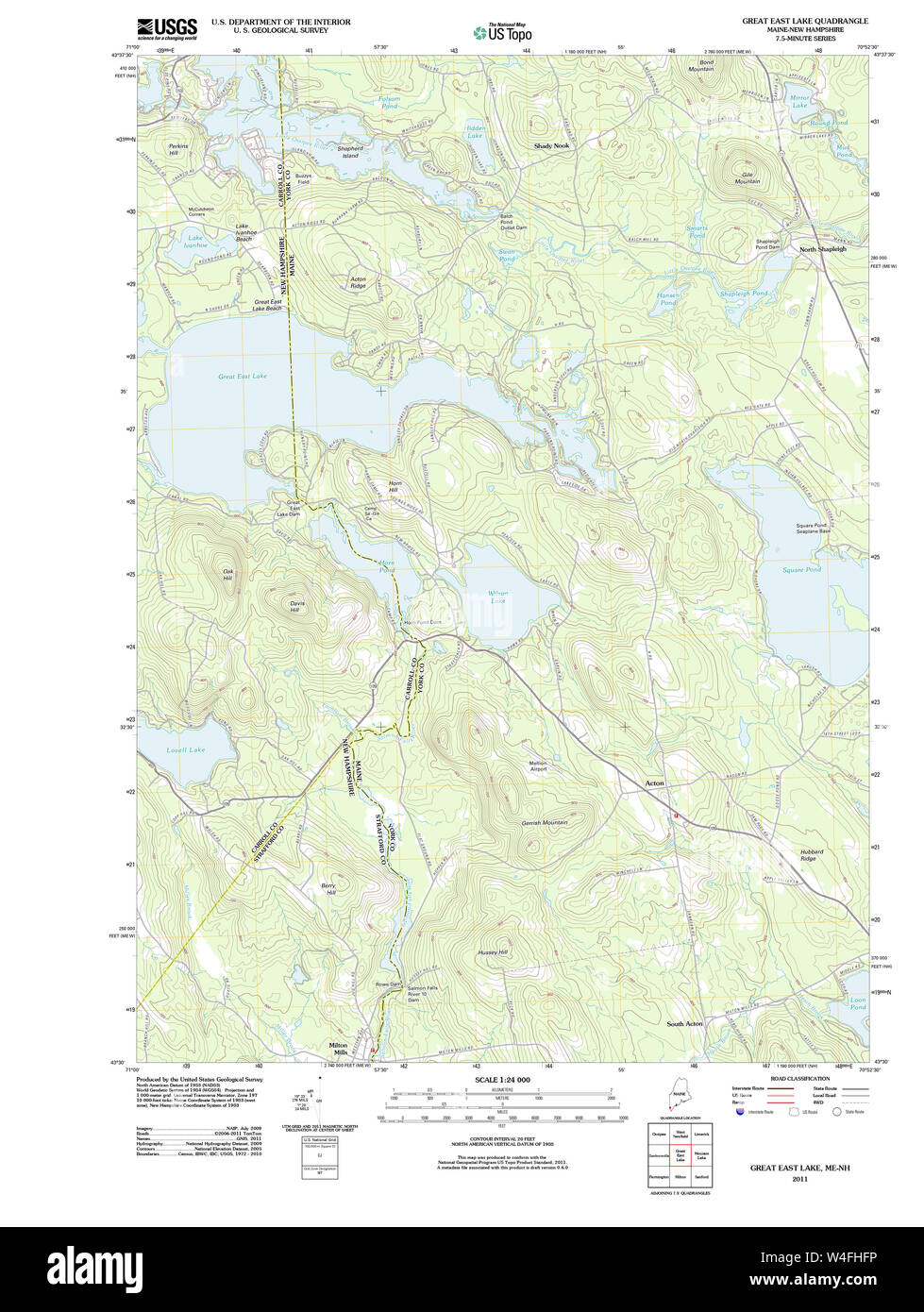 Maine USGS Historical Map Great East Lake 20110825 TM Restoration Stock