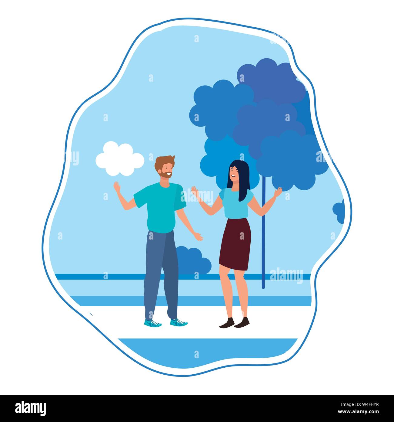 young lovers couple in the landscape Stock Vector Image & Art - Alamy